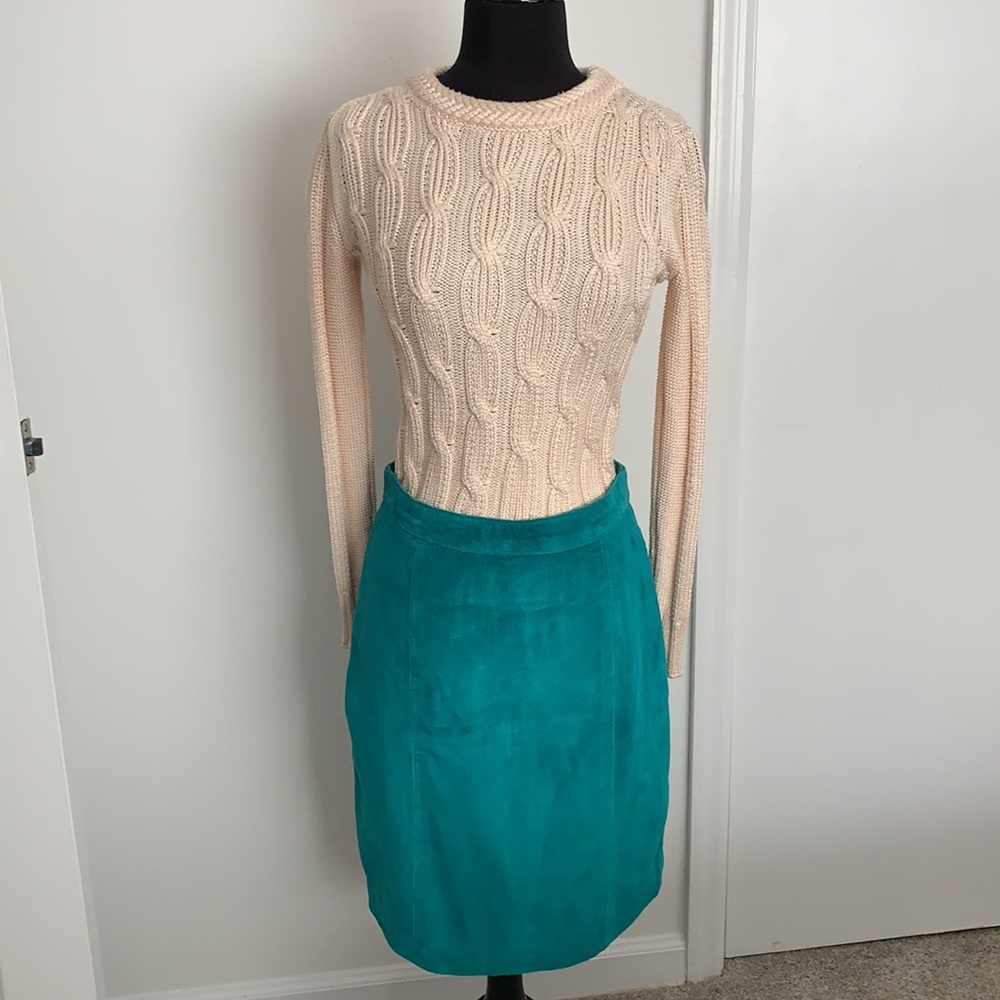 🧜‍♀️ Ocean Green Leather Pencil Skirt 🐚